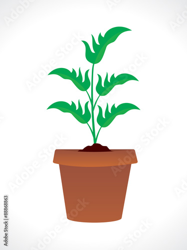 abstract plant with pot