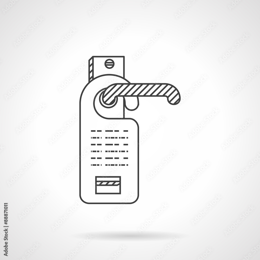 Hotel door label line vector icon