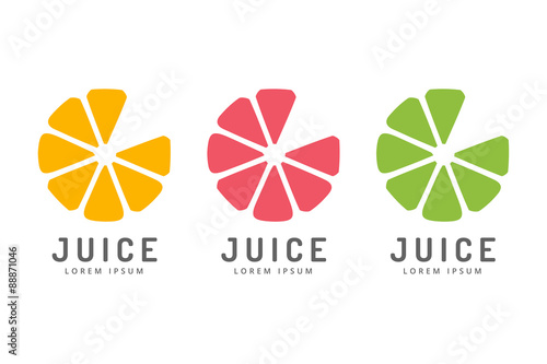 Lime or lemon fruit drink logo icon template design. Fresh