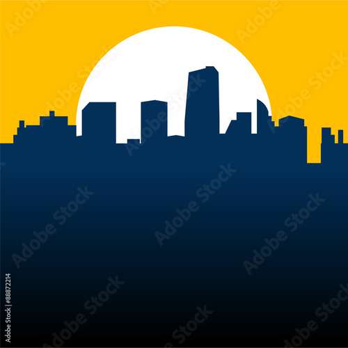 Beautiful Dawn of the City Vector Background
