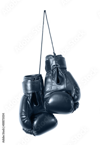 Black boxing gloves isolated © fotolesnik
