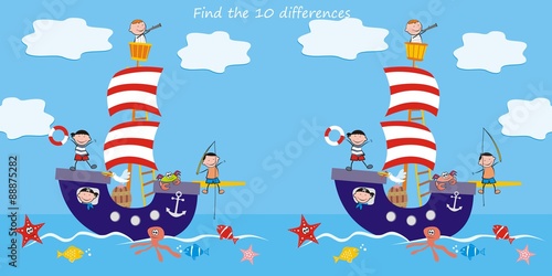 boat, find ten differences