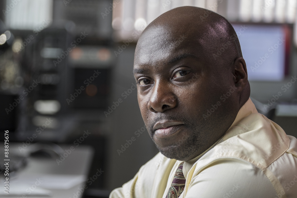 Portrait of an African American male in the office Portrait of an African American male in the office