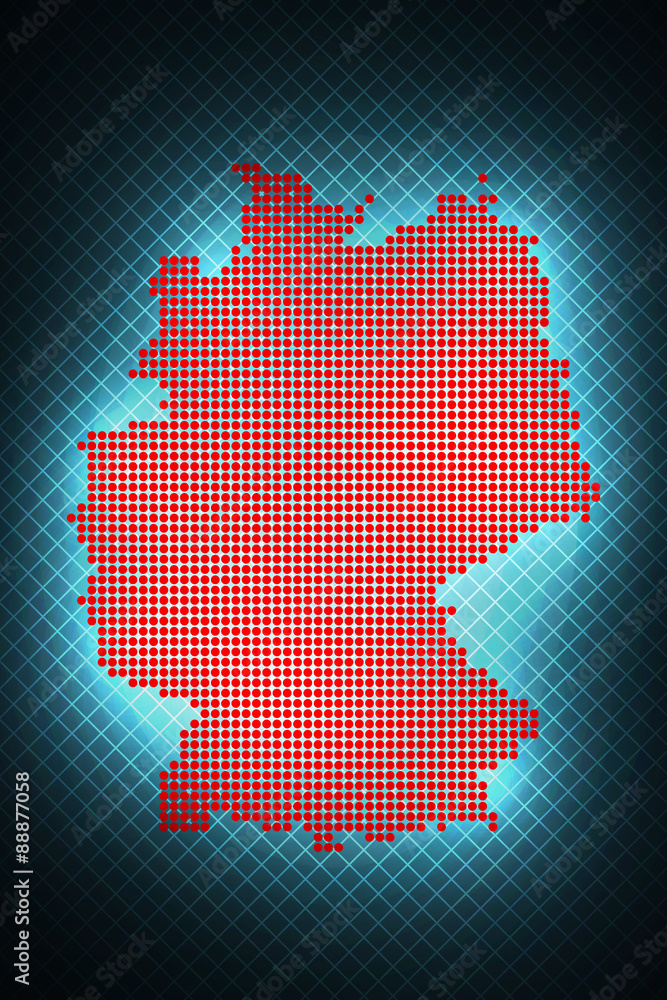 Germany of round dots. Blue background.