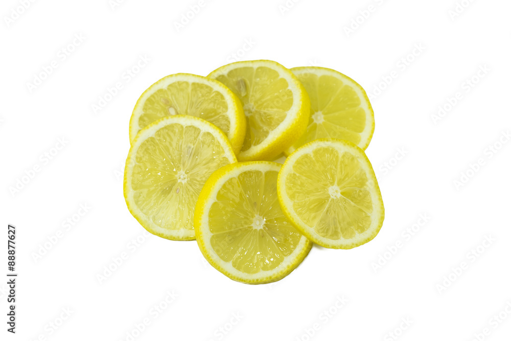 lemon slide , isolate on white background