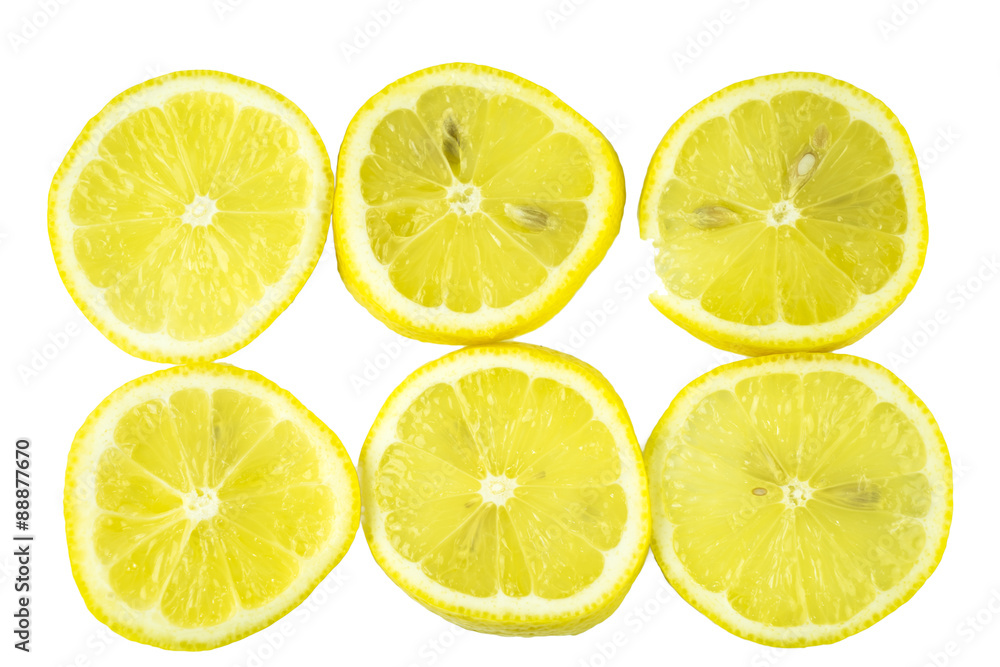 lemon slide , isolate on white background