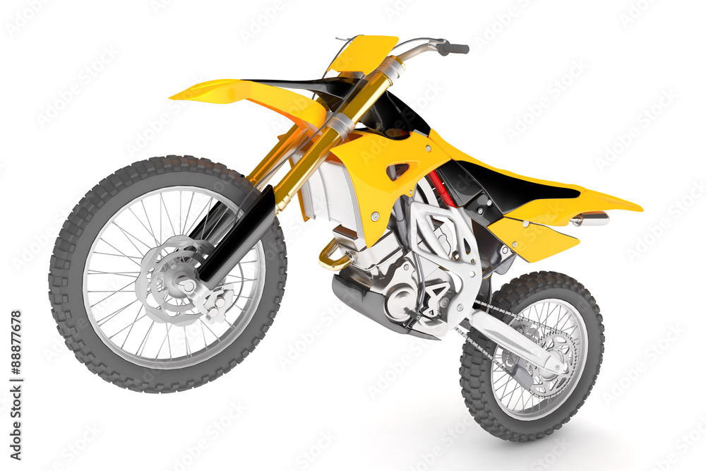 Yellow motorcycle isolated.