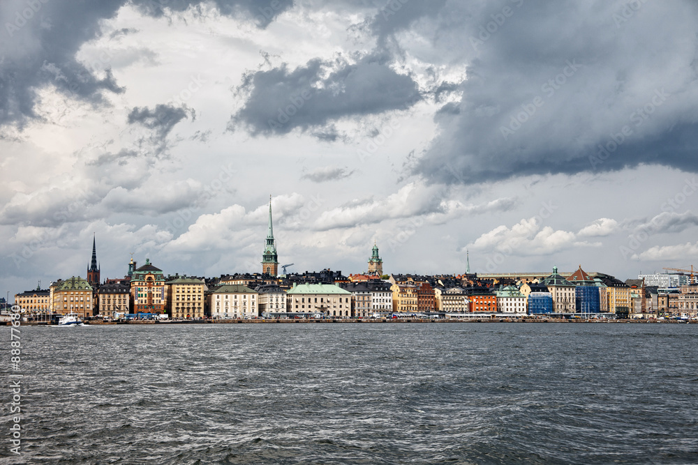 Stormy clouds over Stockholm city, Sweden