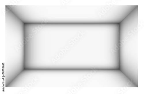 rectangular empty room with shaded white walls