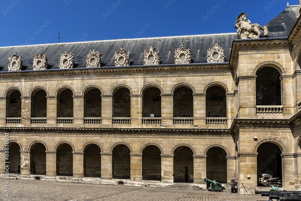 Court of Honor in Invalides complex. Paris, France.