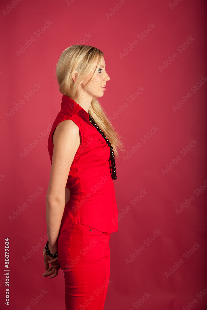 Fototapeta premium Girl in a red