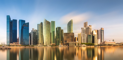 Sierkussen Foto van de dag Skyline Singapore met Marina Bay  © boule1301