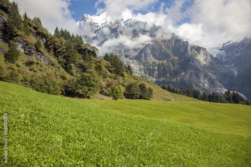 Mountain peaks, streams and meadows in Grindelwald, Switzerland © Cristian Andriana