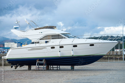 yacht in the dock for repairs