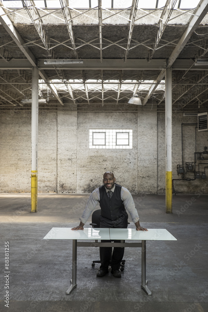 African American architect in his new space African American architect in his new space
