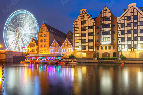 Old Town and Motlawa River in Gdansk, Poland