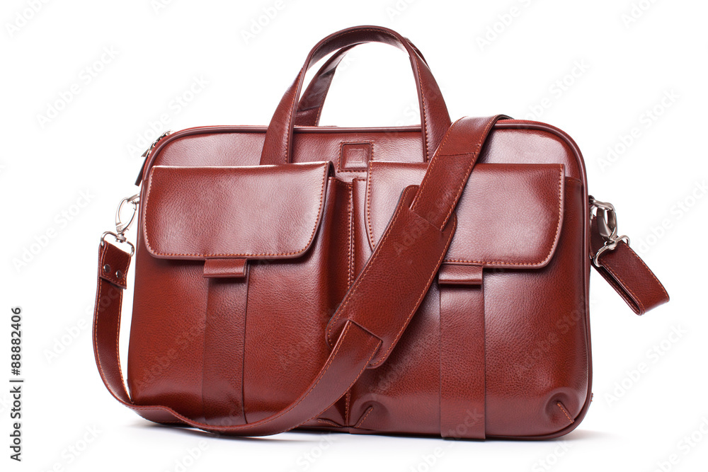 Shiny Leather brown Briefcase with Pockets Shiny Leather brown Briefcase with Pockets
