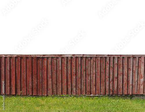 Fence from wooden boards close up
