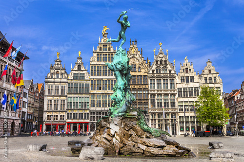 Traditional flemish architecture in Belgium - Antwerpen city