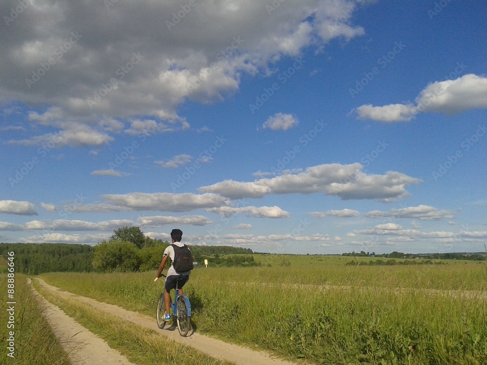 On the bike at the field