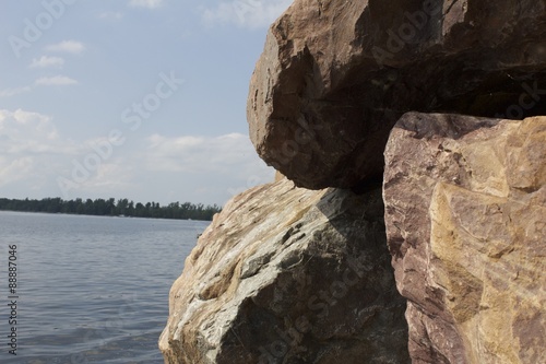 Boulders along Lake Champlain