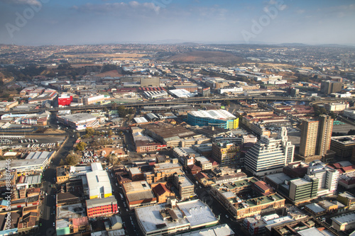 View from the Carlton towers over downtown Johannesburg in South Africa  