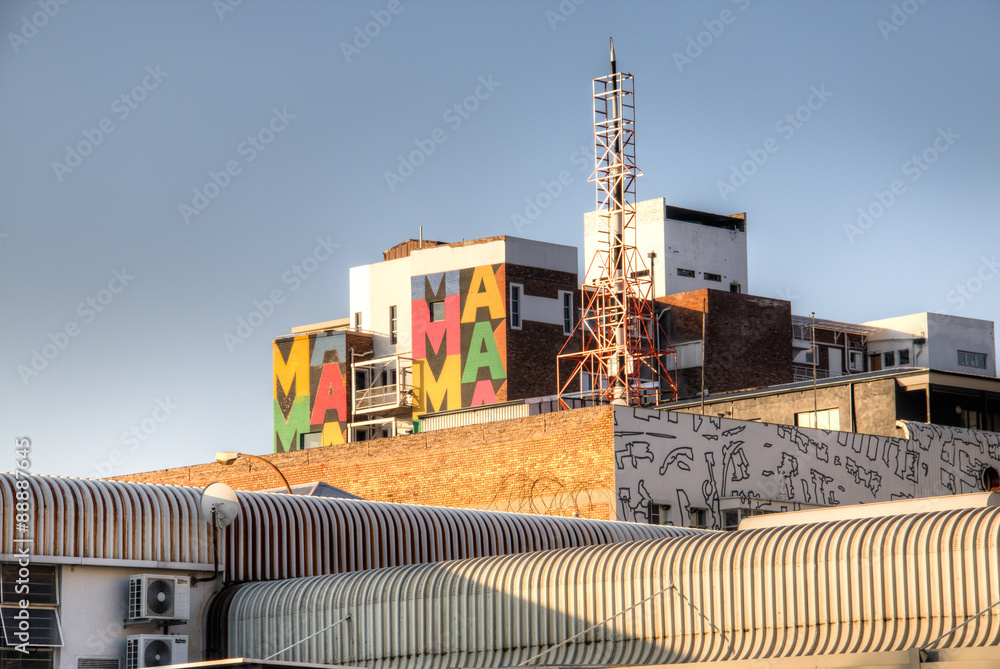Obraz premium Kolorowy budynek w sercu Maboneng, Johannesburg, RPA