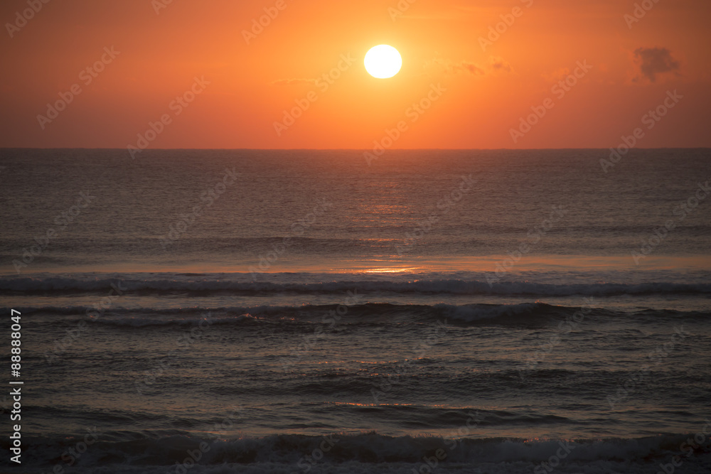 Sunrise at the beautiful white beach in Punta do Ouro in Mozambique, Africa
