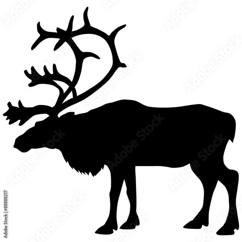 Black silhouette of a deer, like the caribou photo