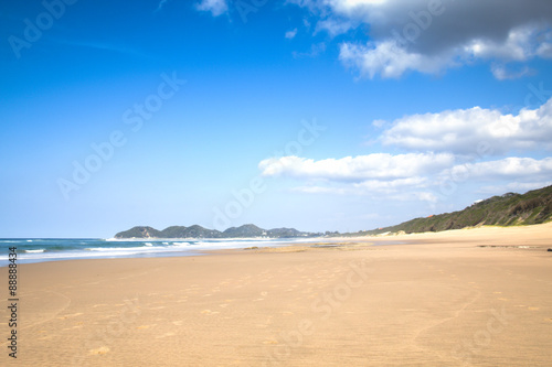 Empty beach in the town of Ponta Do Ouro in Mozambique 