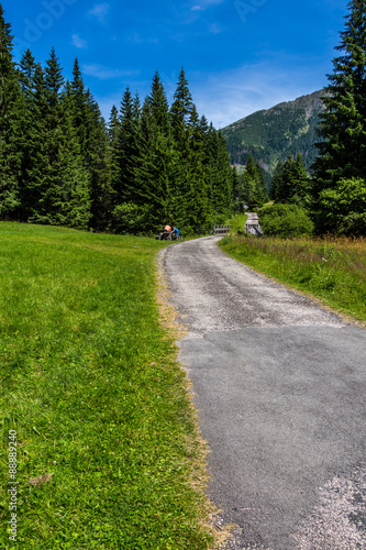 On the trail near Pec Pod Snezkou in Krkonose mountains, Czech Republic 