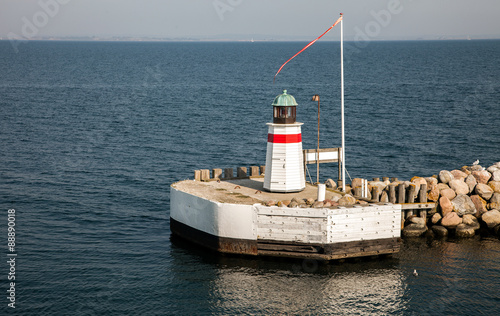 Small lighthouse on Aeroe island, Denmark photo