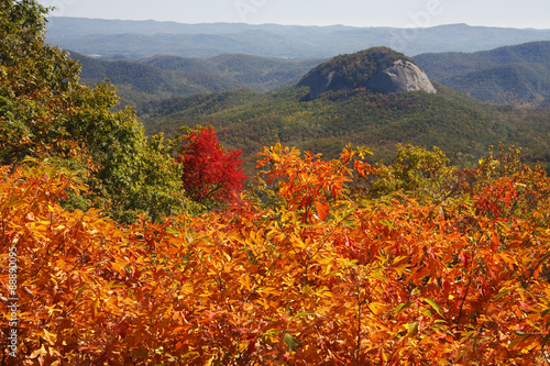 Looking Glass Rock in North Carolina Autumn photo