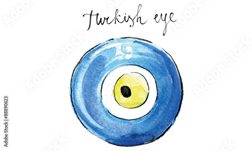 Watercolor vector turkish eye