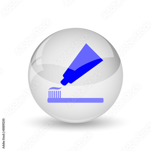 Tooth paste and brush icon