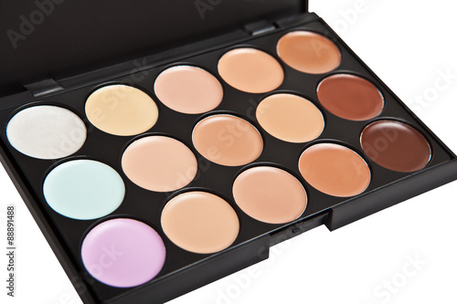 Palette concealer and correctors. Make-up base.