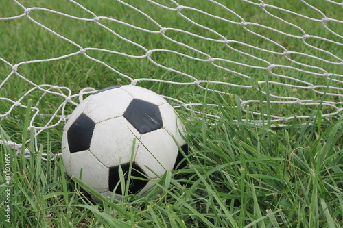 Soccer ball in net © huffychic