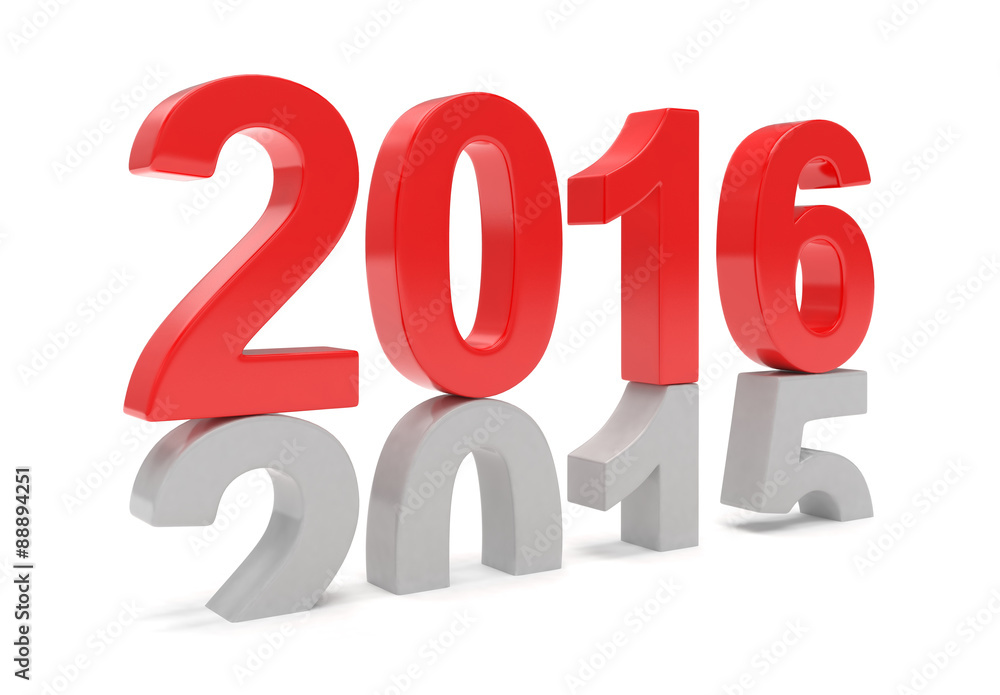 2015-2016 change new year 2016 isolated