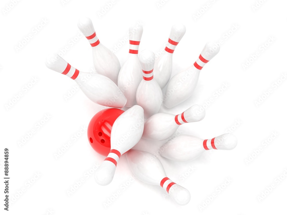 Bowling ball and skittles isolated Bowling ball and skittles isolated