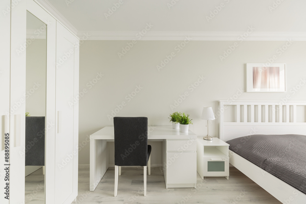 Fototapeta premium Bedroom with study area