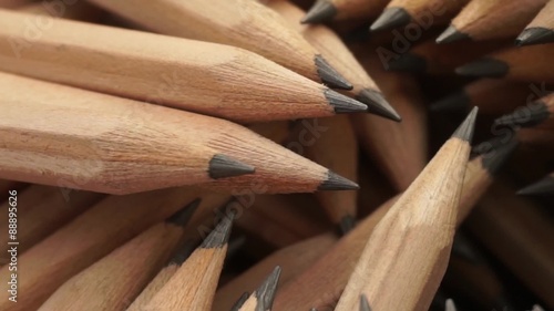 Graphite pencils in rotation
