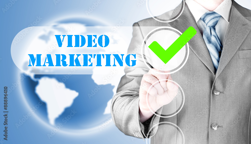 business man pressing checkbox Video Marketing business man pressing checkbox Video Marketing