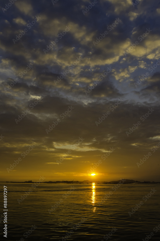 Nice sunset sky with clouds at Sichang island