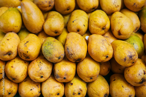 Sweet ripe mangoes in the market