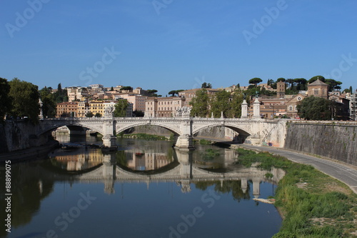 Ponte Sant Angelo with Gianicolo hills in background