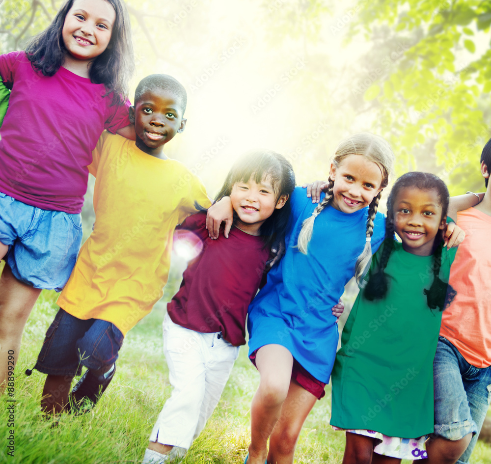Children Friendship Togetherness Smiling Happiness Concept Children Friendship Togetherness Smiling Happiness Concept