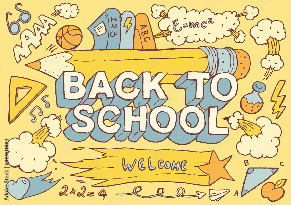 Back to school hand drawn vector illustration