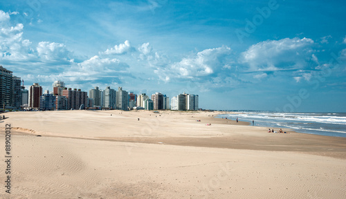 Canvastavla Punta del Este beach in Uruguay, Atlantic Coast
