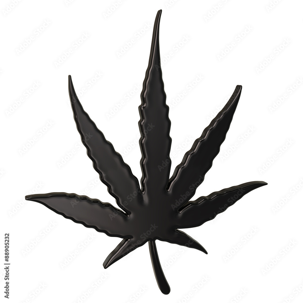 Black cannabis leaf icon Black cannabis leaf icon