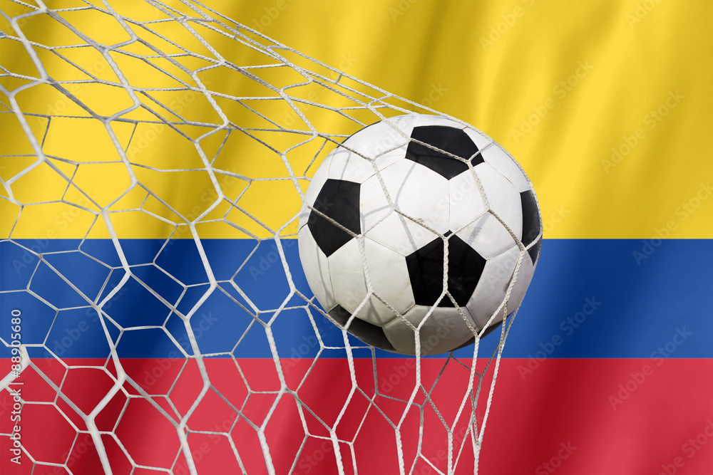 Obraz premium soccer ball on columbia flag